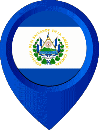 Location Pin Salvador America Flags 