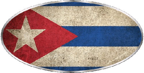 Oval 01 Cuba America Flags 