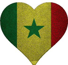 Corazón Senegal África Banderas 