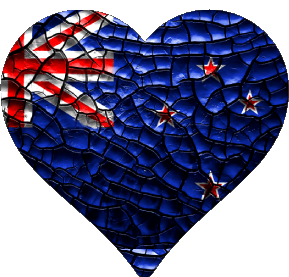 Coeur Nouvelle-Zélande Océanie Drapeaux 