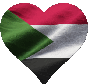 Herz Sudan Afrika Fahnen 