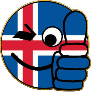 Smiley - OK Iceland Europe Flags 