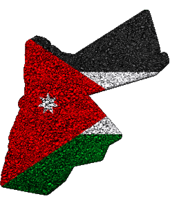 Carte Jordanie Asie Drapeaux 