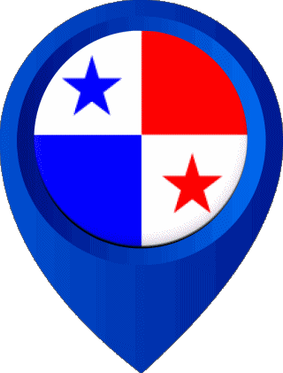 Marcador de ubicación Panamá América Banderas 