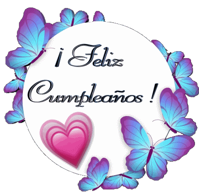 010 Fondo transparente Mariposas Feliz Cumpleaños Español Mensajes 