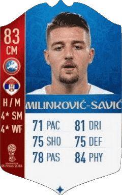 Sergej Milinkovic-Savic Serbie F I F A - Joueurs Cartes Jeux Vidéo Multi Média 