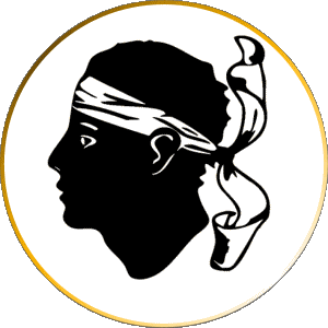 Runde Korsika Regionen Frankreich Fahnen 