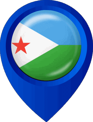 Standort-Pin Dschibuti Afrika Fahnen 