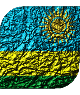 Square Rwanda Africa Flags 