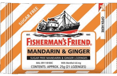 Mandarin & Ginger-Mandarin & Ginger Fisherman's Friend Bonbons Nourriture 