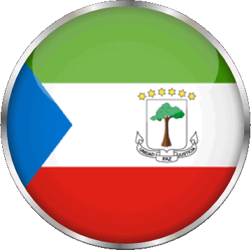 Round Equatorial Guinea Africa Flags 