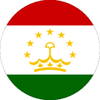 Round Tajikistan Asia Flags 