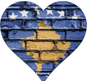 Heart Kosovo Europe Flags 