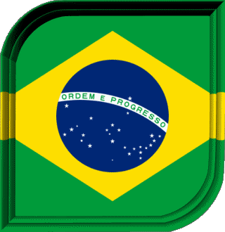 Square Brazil America Flags 