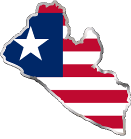 Mapa Liberia África Banderas 