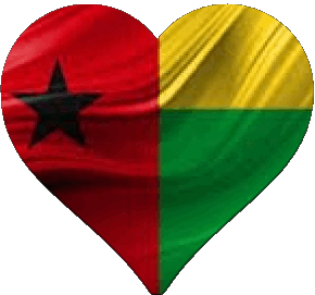 Heart Guinea Bissau Africa Flags 