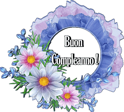 020 Fondo transparente Floreale Buon Compleanno Italiano Mensajes 