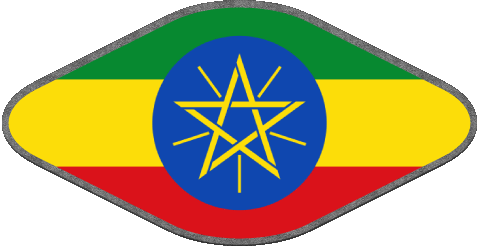 Oval 02 Äthiopien Afrika Fahnen 