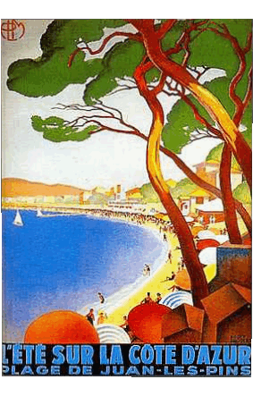 Juan les pins-Juan les pins France Cote d Azur Carteles retro - Lugares Humor - Fun 