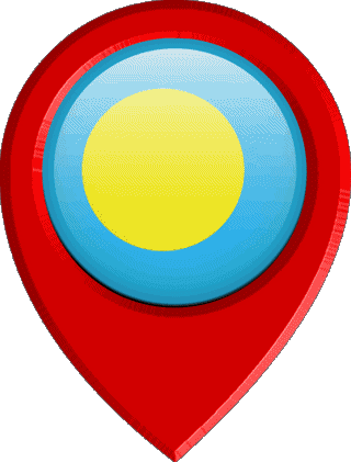 Location Pin Palau Oceania Flags 