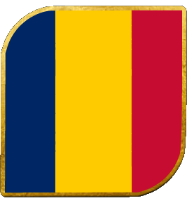 Quadrato Chad Africa Bandiere 