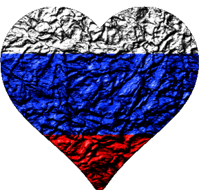 Herz Russland Europa Fahnen 