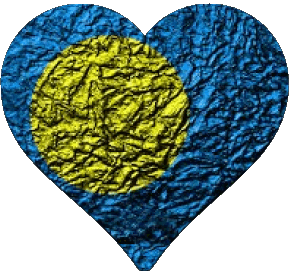 Heart Palau Oceania Flags 