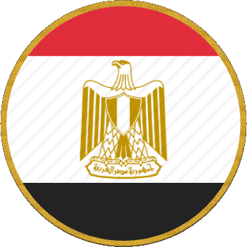 Round Egypt Africa Flags 