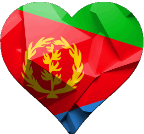 Heart Eritrea Africa Flags 