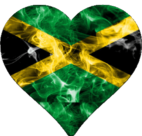 Coeur Jamaïque Amériques Drapeaux 