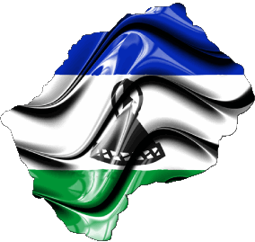 Carte Lesotho Afrique Drapeaux 