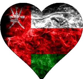 Corazón Oman Asia Banderas 