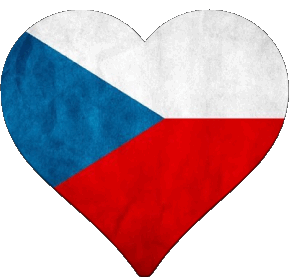 Coeur Tchéquie Europe Drapeaux 