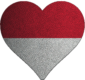 Corazón Mónaco Europa Banderas 