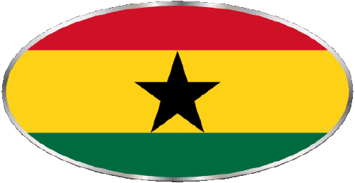 Ovale Ghana Africa Bandiere 