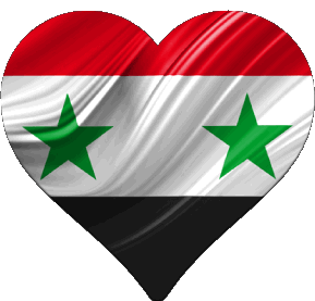 Coeur Syrie Asie Drapeaux 