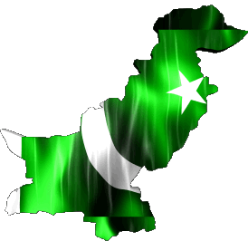 Karte Pakistan Asien Fahnen 