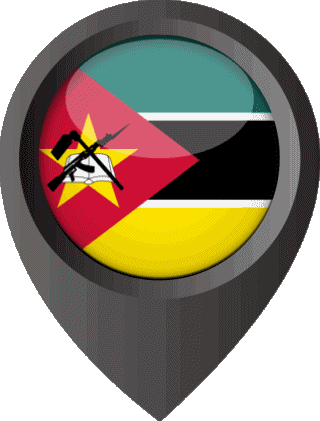 Standort-Pin Mozambique Afrika Fahnen 