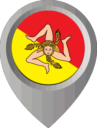 Location Pin Sicilia Italy Europe Flags 