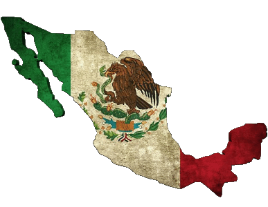 Karte Mexiko Amerika Fahnen 