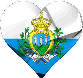 Herz San Marino Europa Fahnen 