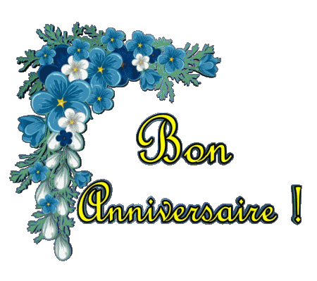002 Sfondo trasparente Floral Bon Anniversaire Francese Messagi 
