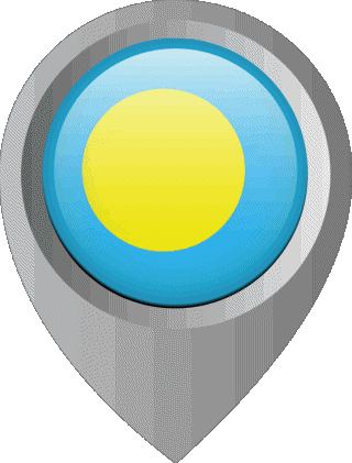 Standort-Pin Palau Ozeanien Fahnen 