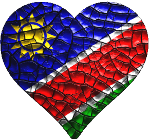 Heart Namibia Africa Flags 