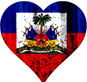 Coeur Haïti Amériques Drapeaux 