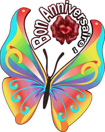 003 Fond Transparent Papillons Bon Anniversaire Français Messages 