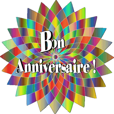 022 Sfondo trasparente Abstrait - Géométrique Bon Anniversaire Francese Messagi 