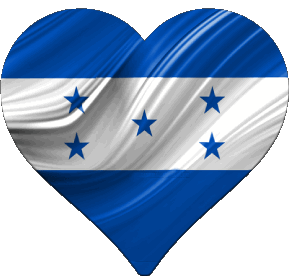 Coeur Honduras Amériques Drapeaux 
