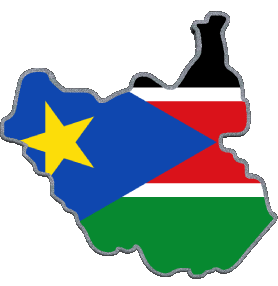Karte Südsudan Afrika Fahnen 