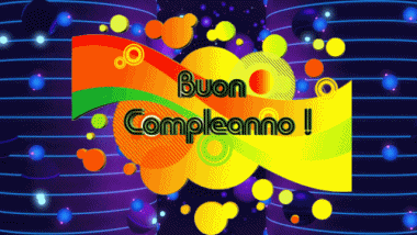 003 Sfondo animato Astratto - Geometrico Buon Compleanno Italiano Messagi 